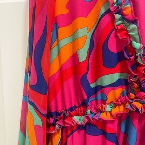 Vibrant Multicolor Ruffled Dress